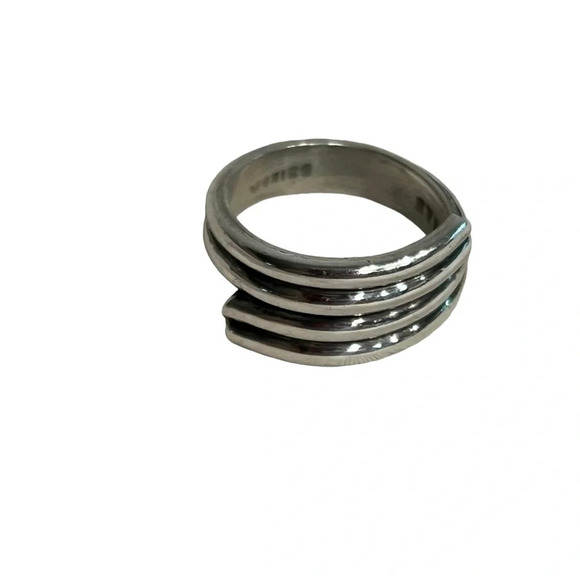 Southwestern Mexican Sterling 925 Silver Wrap Ring Wrap Band Marked Size 6.5 - Picture 1 of 12